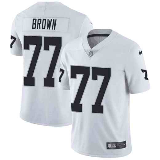 Men's Oakland Raiders #77 Trent Brown White Vapor Untouchable Limited Stitched NFL Jersey