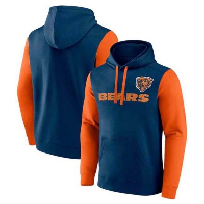 Men's Chicago Bears Navy/Orange Fleece Pullover Hoodie