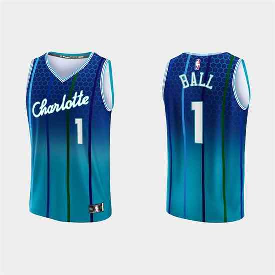 Toddler Charlotte Hornets #1 LaMelo Ball 2022/23 Blue Stitched Basketball Jersey