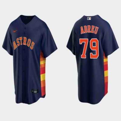 Men's Houston Astros #79 Jos' Abreu Navy Cool Base Stitched Jersey