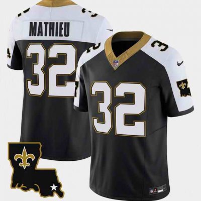 Men's New Orleans Saints #32 Tyrann Mathieu Black White 2023 F.U.S.E. 1987 Legacy Vapor Stitched Jersey