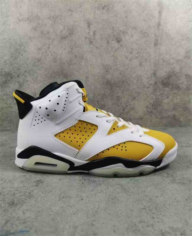 Men's Running Weapon Air Jordan 6 White/Yellow Shoes 074