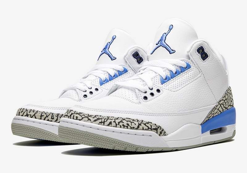 Men's Running weapon Air Jordan 3 White Blue Shoes 039