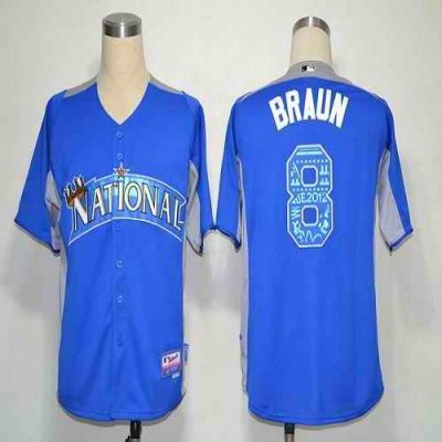 Brewers #8 Ryan Braun Blue 2012 All-Star BP Stitched MLB Jersey