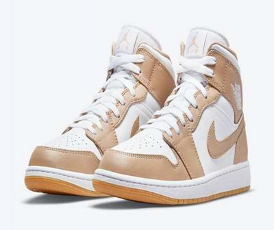 Men's Running Weapon Air Jordan 1 Brown White Shoes 0352