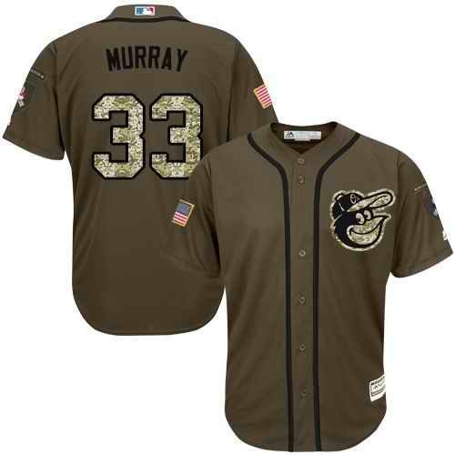 Orioles #33 Eddie Murray Green Salute to Service Stitched MLB Jersey