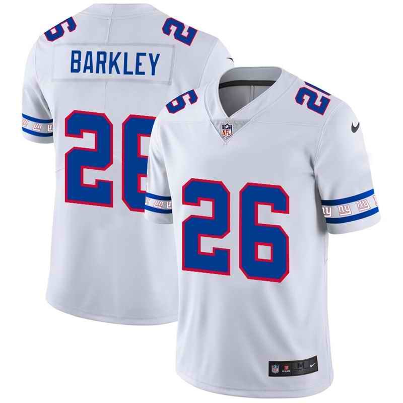 Men's New York Giants #26 Saquon Barkley White 2019 Team Logo Cool Edition Stitched NFL Jersey