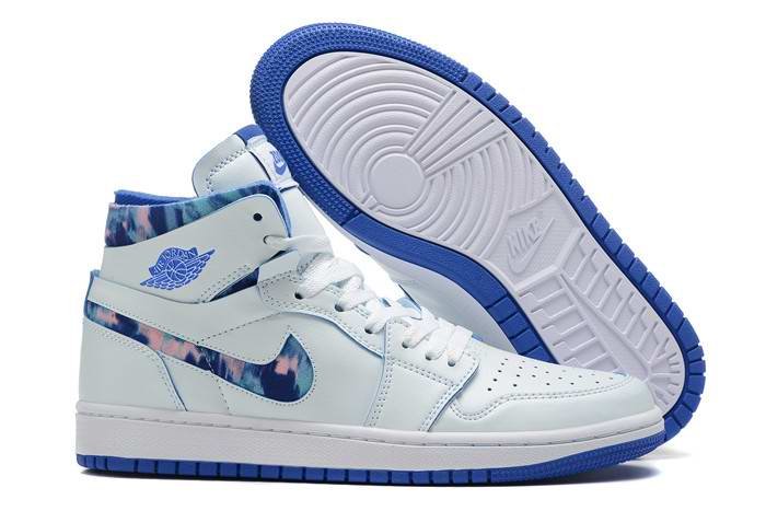 Men's Running Weapon Air Jordan 1 High White/Blue Shoes 0376