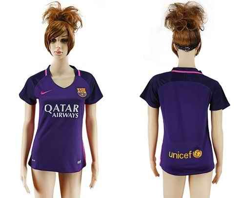 Women's Barcelona Blank Away Soccer Club Jersey