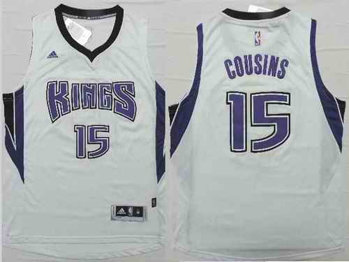 Revolution 30 Kings #15 DeMarcus Cousins White Stitched NBA Jersey