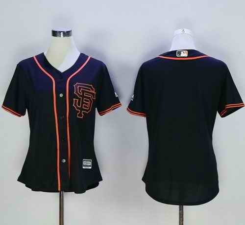 Giants Blank Black Alternate Women's Stitched MLB Jersey