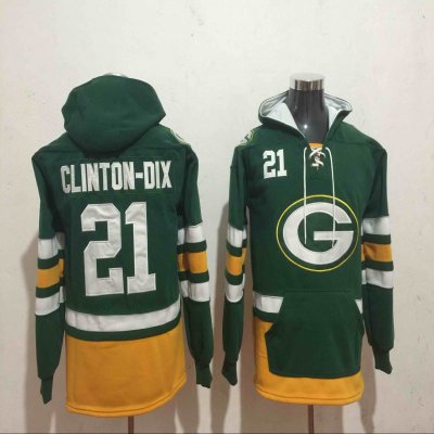 Men's Green Bay Packers #21 Ha Ha Clinton-Dix Green All Stitched NFL Hoodie Sweatshirt