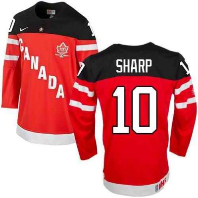 Olympic CA. #10 Patrick Sharp Red 100th Anniversary Stitched NHL Jersey