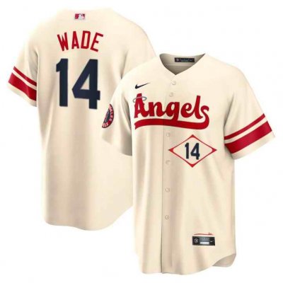 Men's Los Angeles Angels #14 Tyler Wade 2022 Cream City Connect Cool Base Stitched Jersey