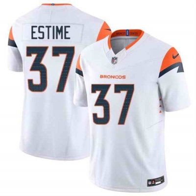 Men's Denver Broncos #37 Audric Estime White 2024 F.U.S.E. Vapor Limited Stitched Football Jersey