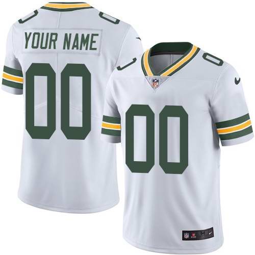 Men's Green Bay Packers Customized White Vapor Untouchable NFL Stitched Limited Jersey