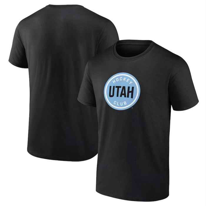 Men's Utah Hockey Club Black Draft Logo T-Shirt