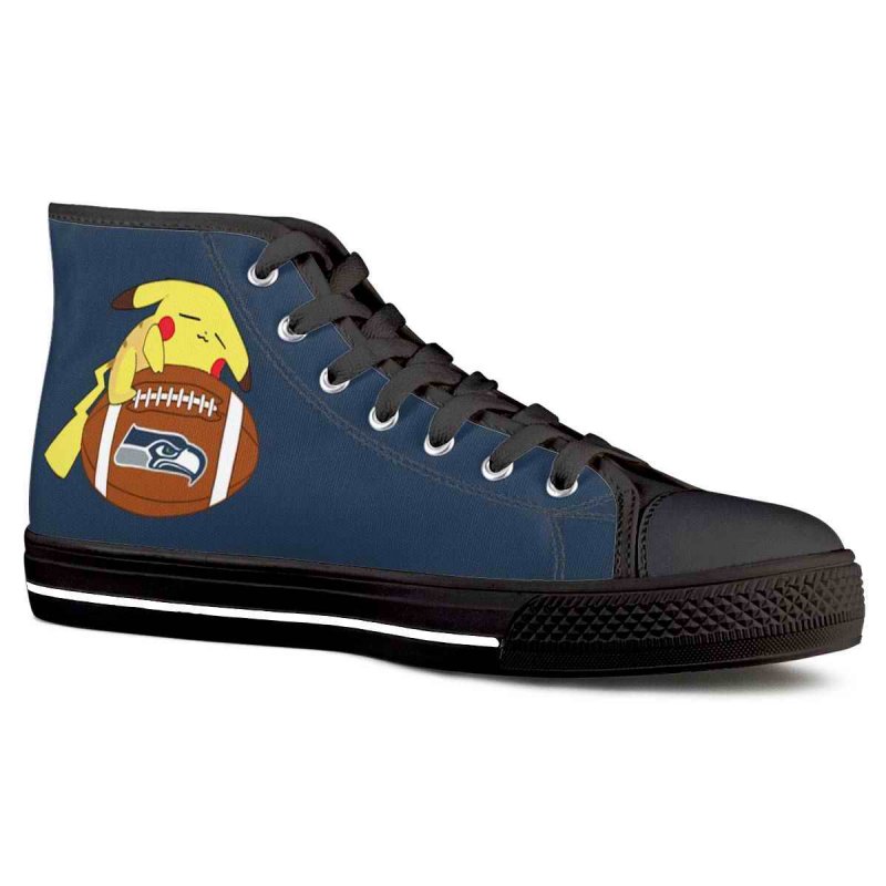 Men's Seattle Seahawks High Top Canvas Sneakers 006