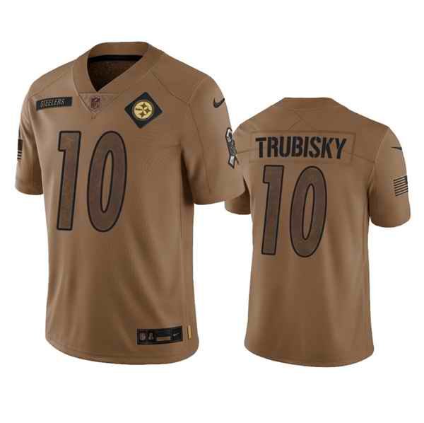 Men's Pittsburgh Steelers #10 Mitch Trubisky 2023 Brown Salute To Service Limited Jersey