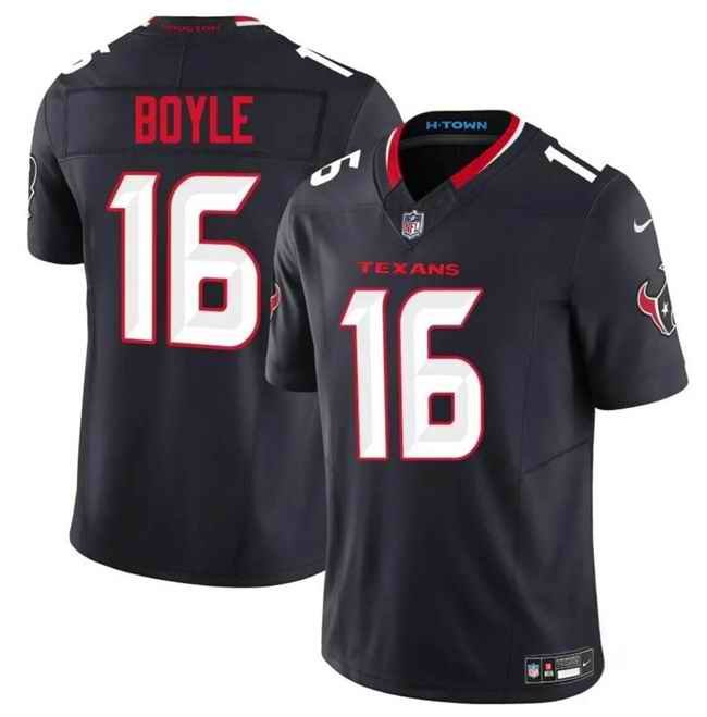 Men's Houston Texans #16 Tim Boyle Navy 2024 Vapor F.U.S.E. Limited Stitched Jersey