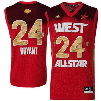 2012 All Star Lakers #24 Kobe Bryant Red Stitched NBA Jersey