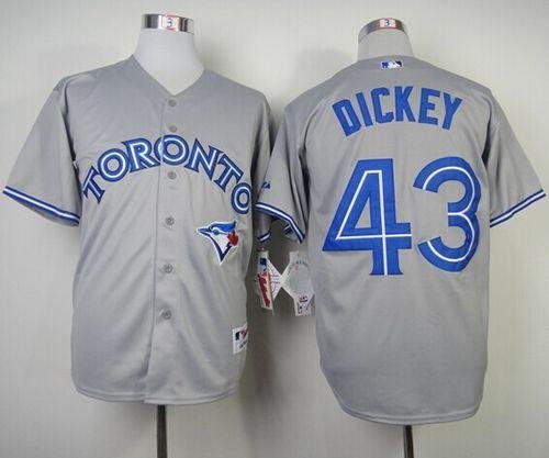 Blue Jays #43 R.A. Dickey Grey Cool Base Stitched MLB Jersey