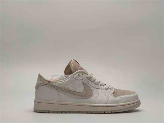 Men's Running Weapon Air Jordan 1 Cream Shoes 0581