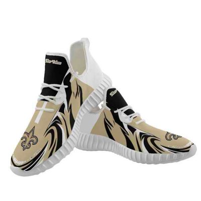 Men's New Orleans Saints Mesh Knit Sneakers/Shoes 013