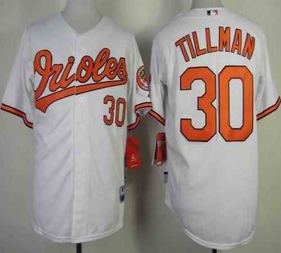 Orioles #30 Chris Tillman White Cool Base Stitched MLB Jersey