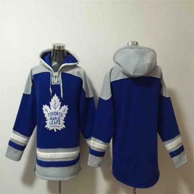 Men's Toronto Maple Leafs Blank Blue Ageless Must-Have Lace-Up Pullover Hoodie