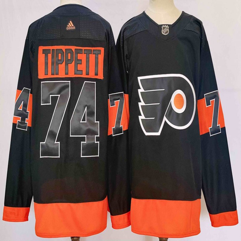 Men's Philadelphia Flyers #74 Owen Tippett Black Stitched Jersey