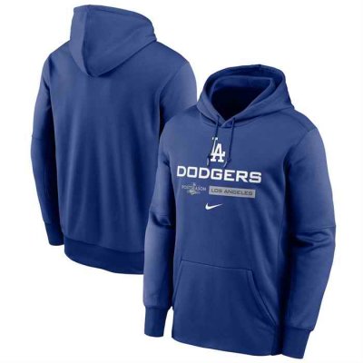 Men's Los Angeles Dodgers Royal 2022 Therma Performance Pullover Hoodie