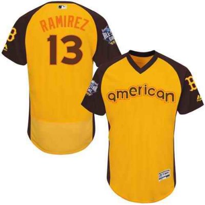 Red Sox #13 Hanley Ramirez Gold Flexbase Authentic Collection 2016 All-Star American League Stitched MLB Jersey