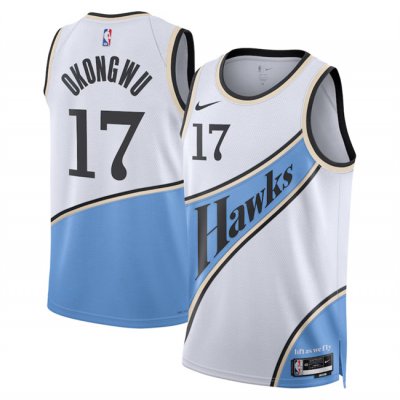 Men's Atlanta Hawks #17 Onyeka Okongwu White 2024/25 City Edition Stitched Jersey