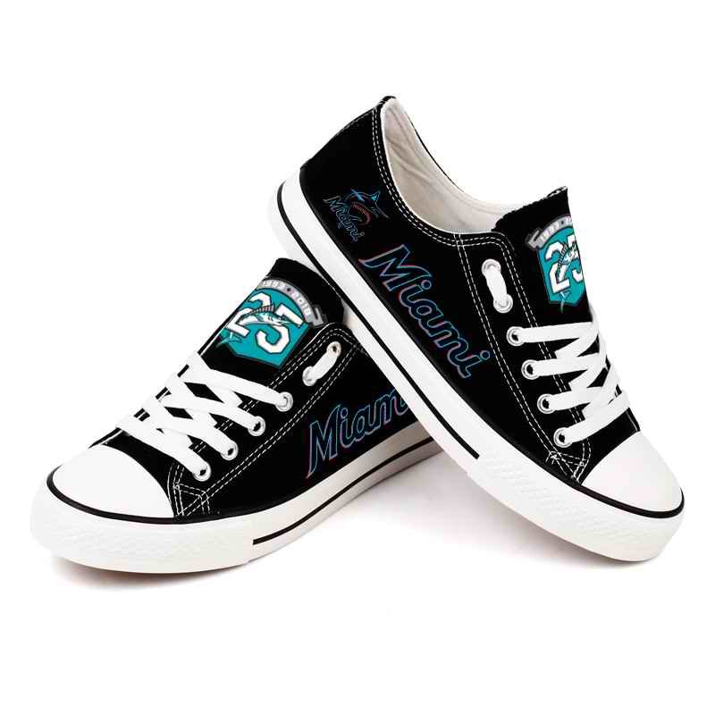 Women's Miami Marlins Repeat Print Low Top Sneakers 002