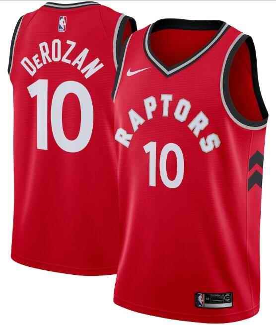 Men's Toronto Raptors #10 DeMar DeRozan Red Icon Edition Swingman Stitched Jersey