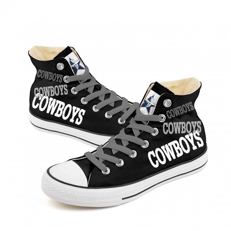 Women's NFL Dalls Cowboys Repeat Print High Top Sneakers 011