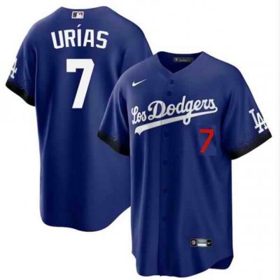 Youth Los Angeles Dodgers #7 Julio Urias 2021 Royal City Connect Cool Base Stitched Baseball Jersey