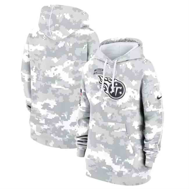 Women's Tennessee Titans 2024 Arctic Camo Salute To Service Club Fleece Pullover Hoodie(Run Small)