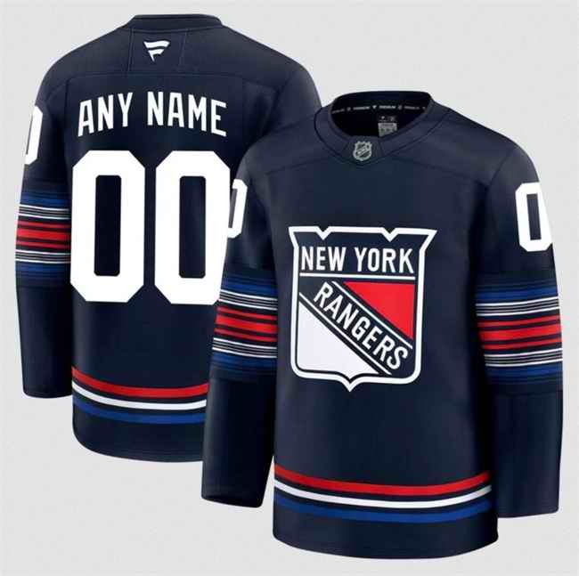 Men's New York Rangers ACTIVE PLAYER Custom Navy 2024-25 Stitched Hockey Jersey