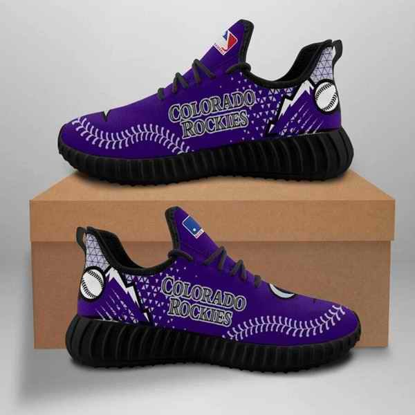 Men's Colorado Rockies Mesh Knit Sneakers/Shoes 005