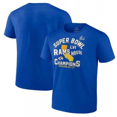 Men's Los Angeles Rams 2022 Royal Super Bowl LVI Champions Hometown Hard Count T-Shirt