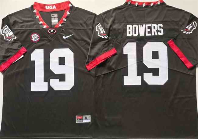 Georgia Bulldogs #19 Brock Bowers Black Stitched Jersey