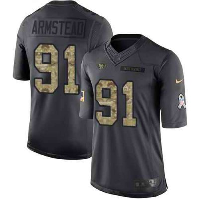 Nike 49ers #91 Arik Armstead Black Men's Stitched NFL Limited 2016 Salute to Service Jersey