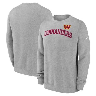 Men's Washington Commanders Heather Grey Club Pullover Sweatshirt