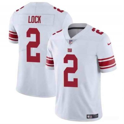 Men's New York Giants #2 Drew Lock White Vapor Untouchable Limited Stitched Jersey