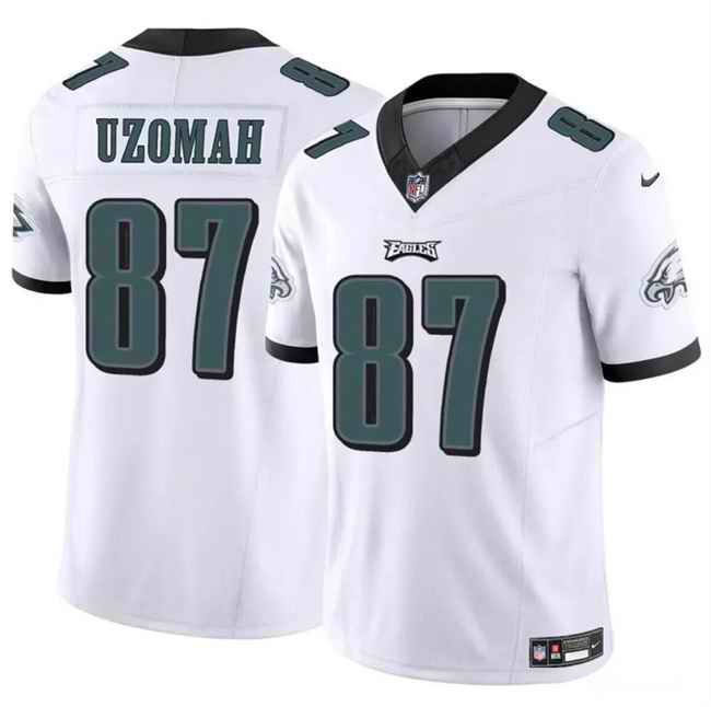 Youth Philadelphia Eagles #87 C.J. Uzomah White 2023 F.U.S.E Vapor Untouchable Limited Stitched Football Jersey