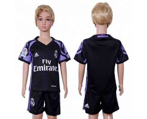 Real Madrid Blank Sec Away Kid Soccer Club Jersey