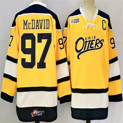 Men's Edmonton Oilers #97 Connor McDavid Yellow 2024-25 With C Patch Heritage Classic Primegreen Stitched Jersey