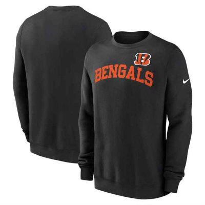 Men's Cincinnati Bengals Black Club Pullover Sweatshirt